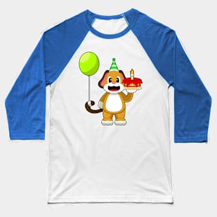 Dog Birthday Candle Cake Baseball T-Shirt